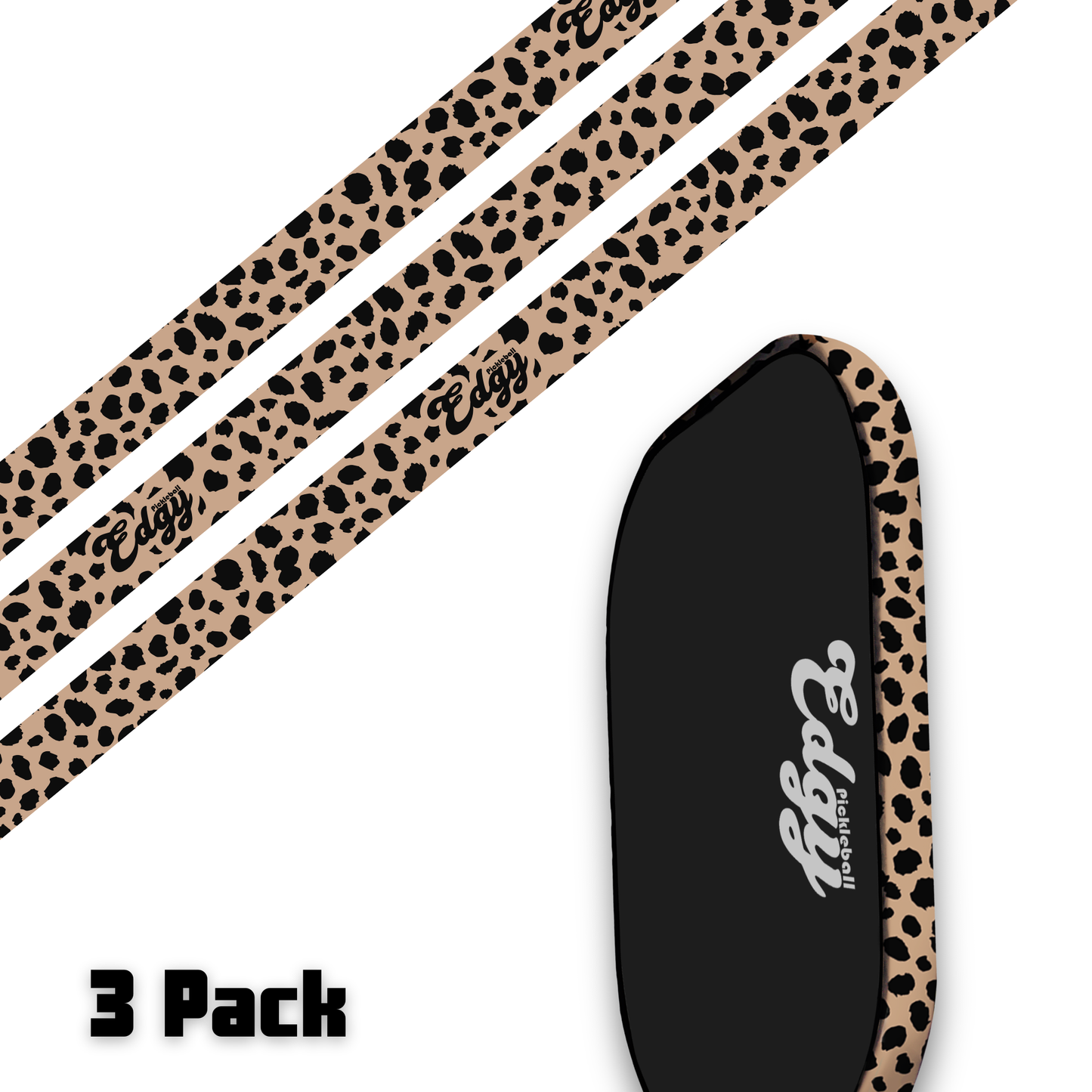 Cheetah Print Edge Tape (3 pack) - Pickleball Paddle Edge Tape